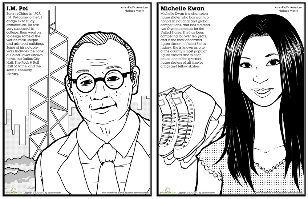 Asian-Pacific American History Month coloring pages