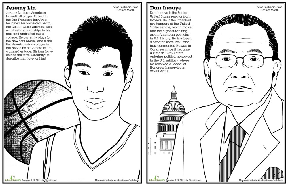 Asian-Pacific American History Month coloring pages