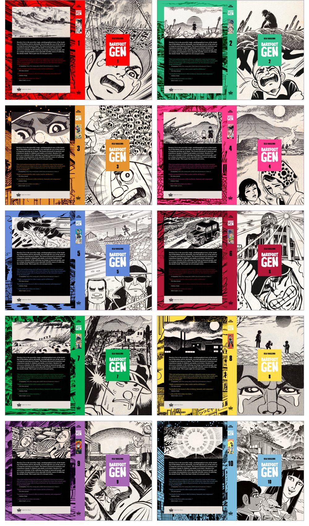 "Barefoot Gen" hardcover sleeve designs
